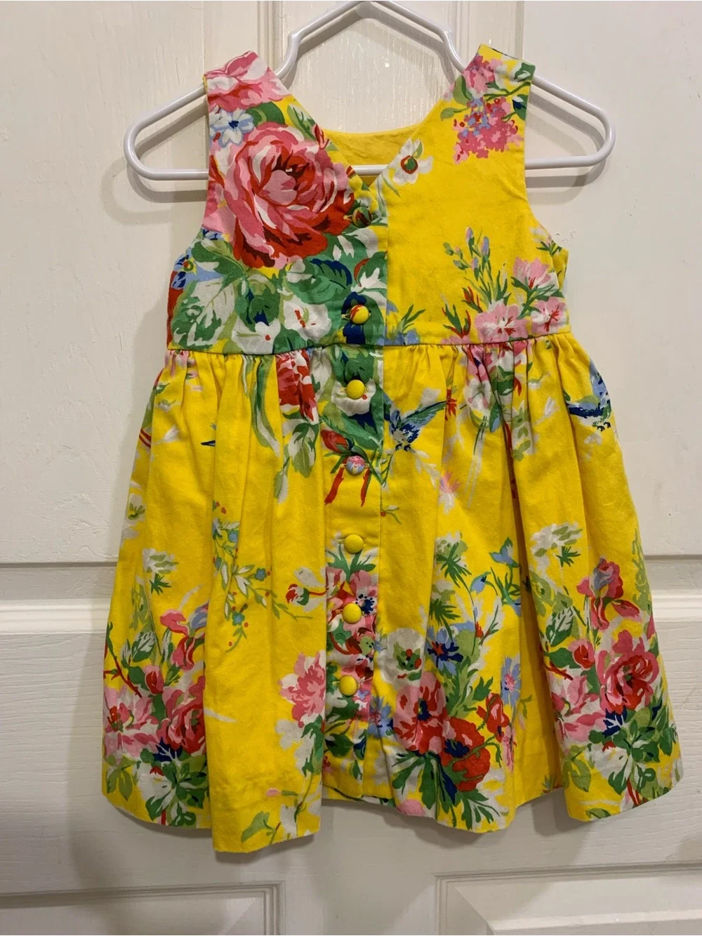 Polo Ralph Lauren 12mon Yellow Floral Lined Summer Dress. 3497